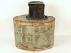 Appraisal: HAT BOX - Large th C oval wooden covered hat