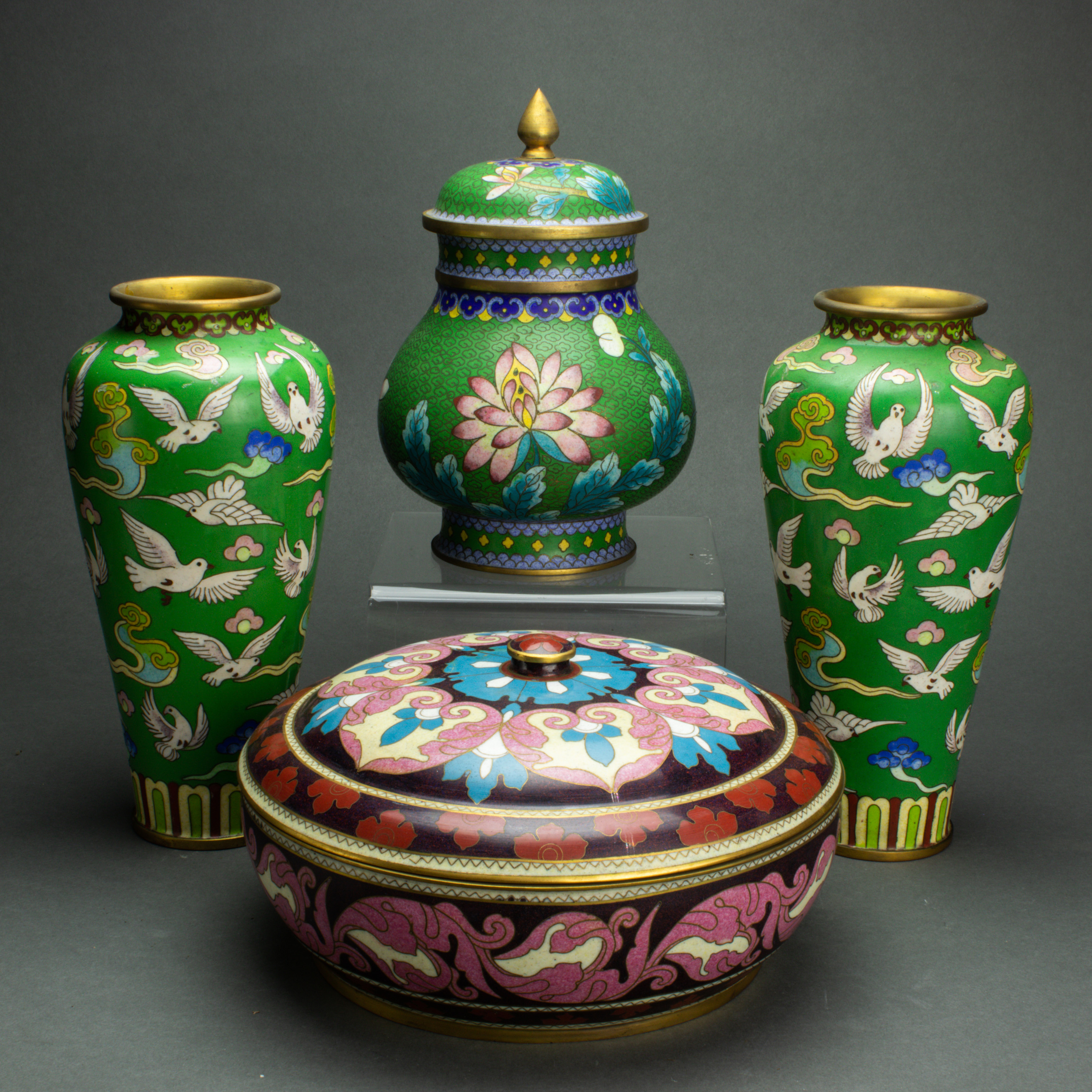 Appraisal: LOT OF CHINESE CLOISONNE ENAMEL WARES lot of Chinese cloisonne