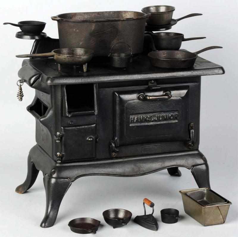 Appraisal: Large Scarce Cast Iron Child's Stove Toy Hank's Junior model