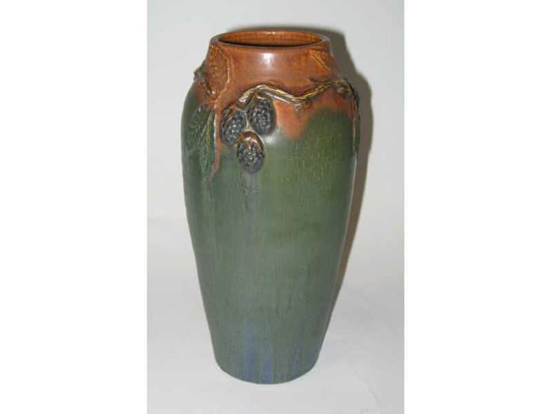 Appraisal: EPHRAIM POTTERY Orange down to gray glaze showing fruit bearing