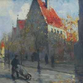 Appraisal: Carl Dornberger Norwegian - Rothenburg oil on board signed and