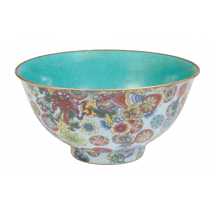 Appraisal: Chinese Famille Rose Porcelain Bowl th c in the Yong