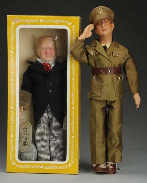 Appraisal: Lot of Celebrity Dolls Freundlich composition General MacArthur portrait doll