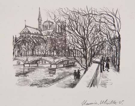 Appraisal: MAURICE UTRILLO Notre Dame de Paris Lithograph x mm x