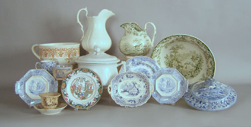 Appraisal: Fifteen pieces of miscellaneous ironstone and transfer china th c