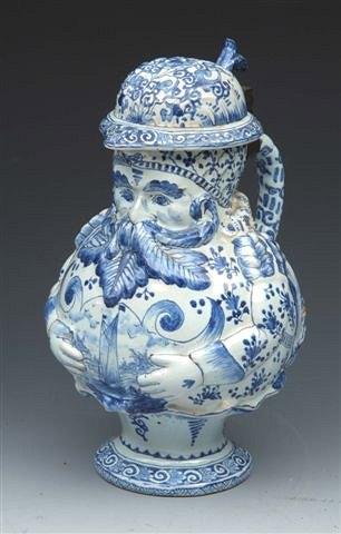 Appraisal: A DUTCH DELFT JUG in the form of The Green