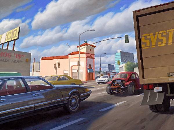 Appraisal: James Doolin American born Cars and Trucks signed dated and