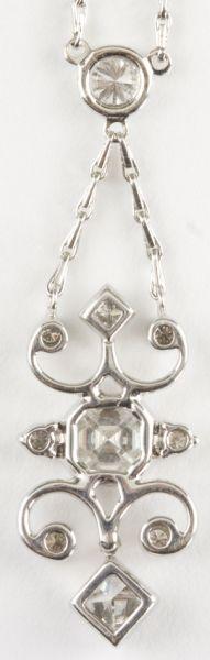 Appraisal: KT White Gold and Diamond Necklace Kwiat centering on one