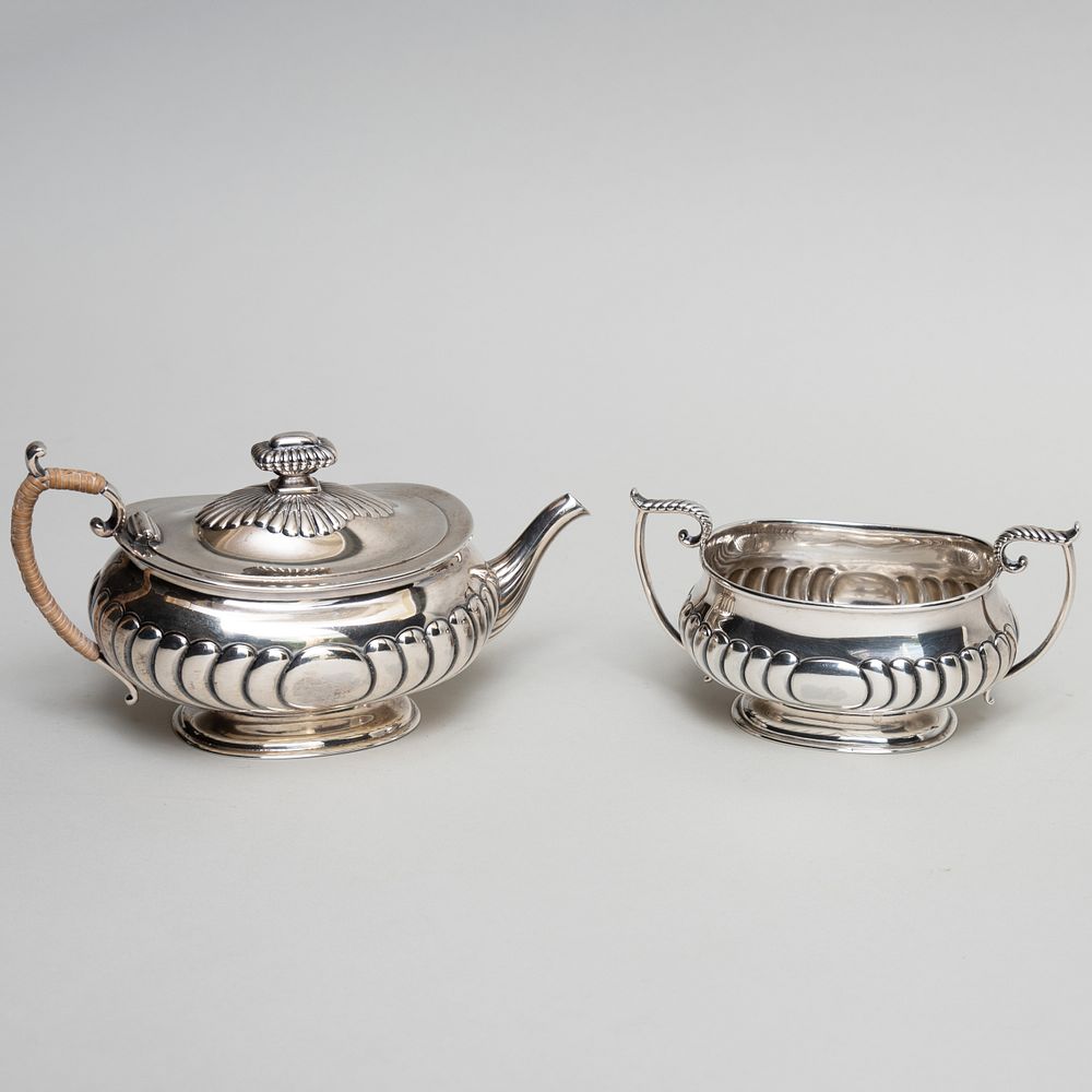 Appraisal: Gorham Silver Hot Milk Jug and Sugar Bowl Each marked