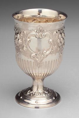 Appraisal: Bateman silver goblet large scale with stop-fluted body band of