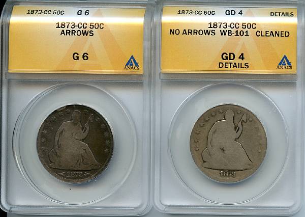 Appraisal: Seated Liberty Half Dollars -CC No Arrows C Good Details