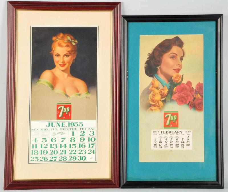 Appraisal: Lot of up Calendars Description Both matted and framed under