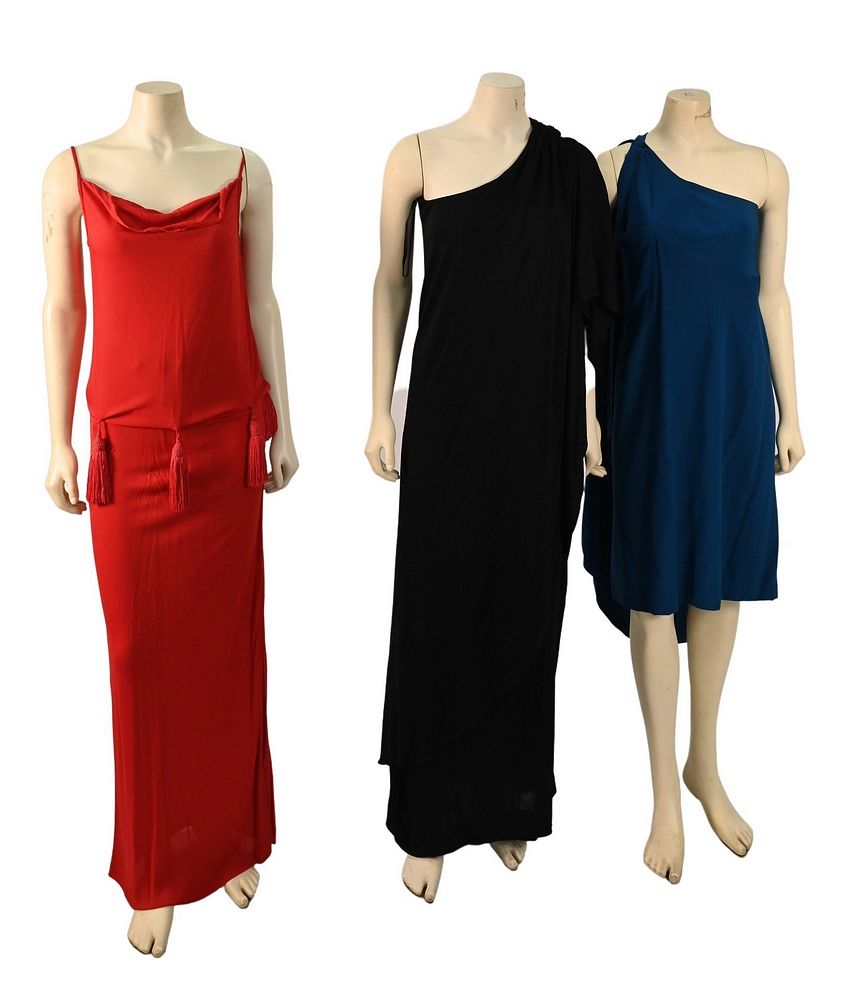 Appraisal: Three Vintage Valentino Oscar de la Renta and Madame Gres