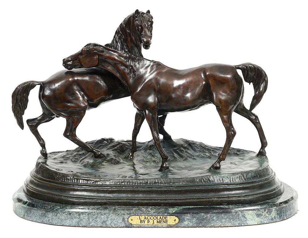 Appraisal: After P J Mene Bronze Horses 'L' Accolade' After P