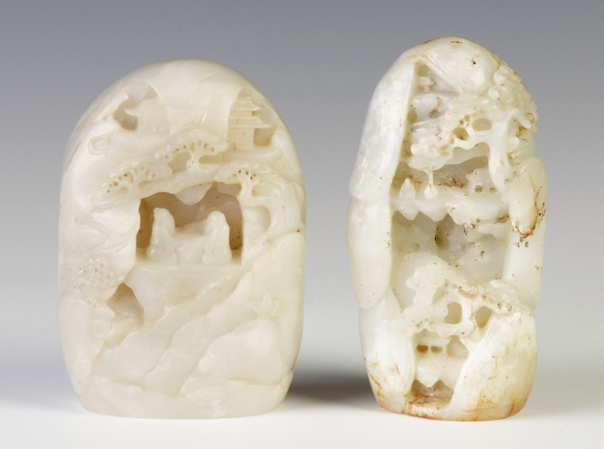 Appraisal: Carved th Century Jade Boulders