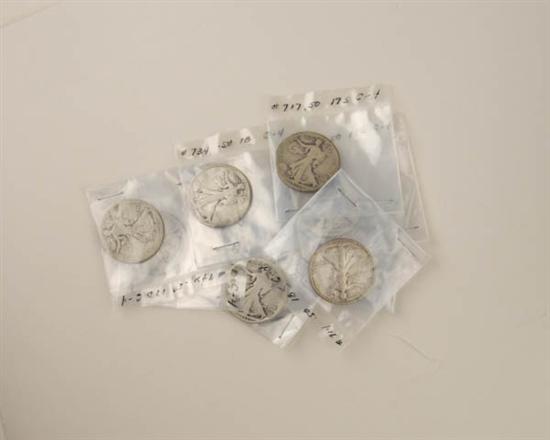 Appraisal: Twelve Walking Liberty Half Dollars incl P D S and