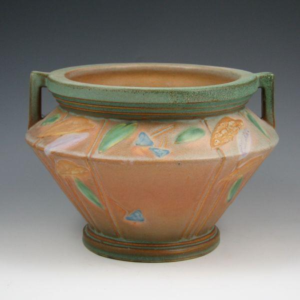 Appraisal: Roseville Futura - jardiniere in brown and green Unmarked There