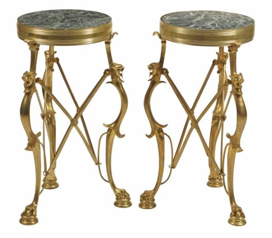 Appraisal: pair Neoclassical style bronze dore side tables after Louis-Constant Sevin