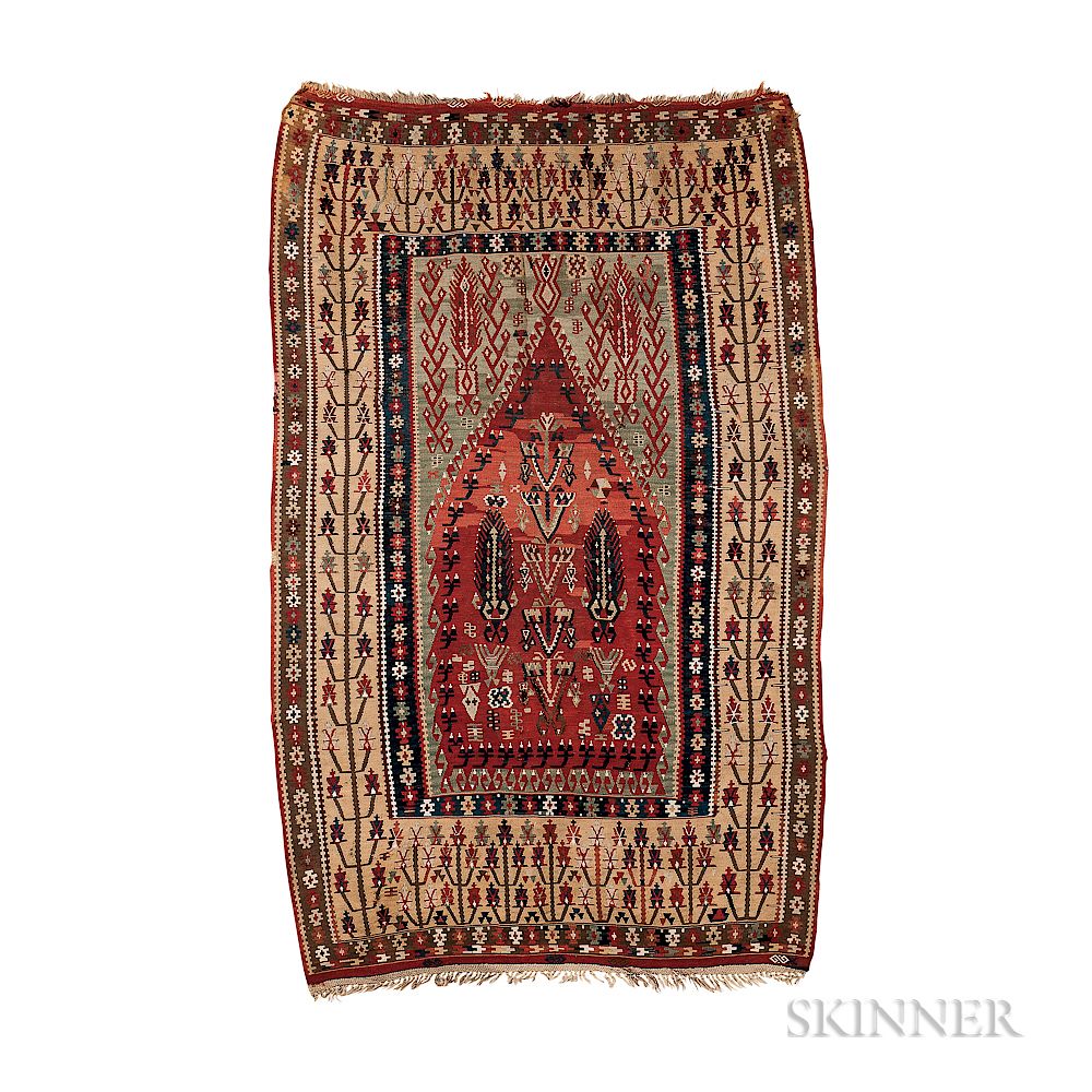 Appraisal: Erzurum-area Kilim Erzurum-area Kilim eastern Turkey cotton highlights ft in