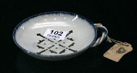 Appraisal: An English pearlware blue and white egg drainer circa possibly