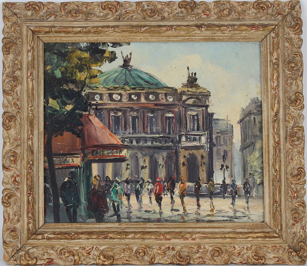 Appraisal: th C Impressionist Painting of French Street th C Impressionist