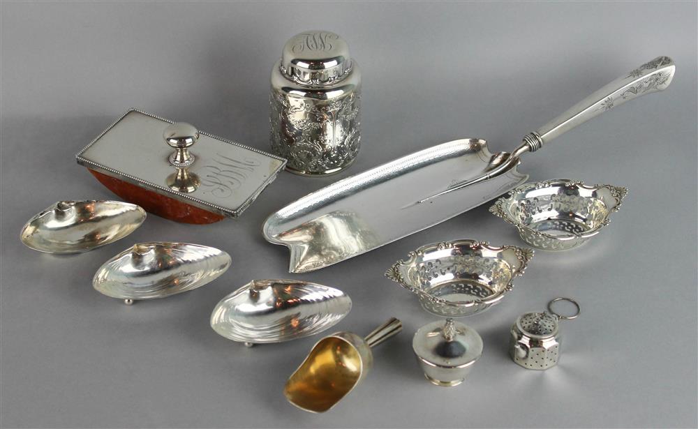 Appraisal: ELEVEN AMERICAN SILVER OBJECTS including a Gorham 'Anglo' pattern hollow