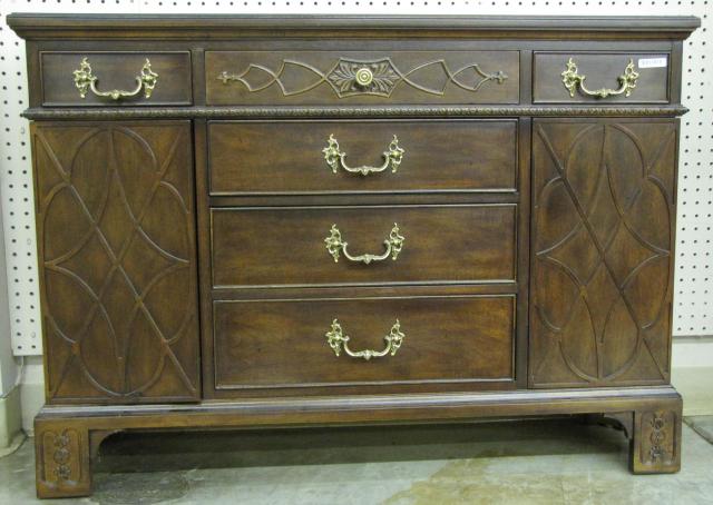 Appraisal: Henredon Mahogany Period Style Entry Console with three drawers across