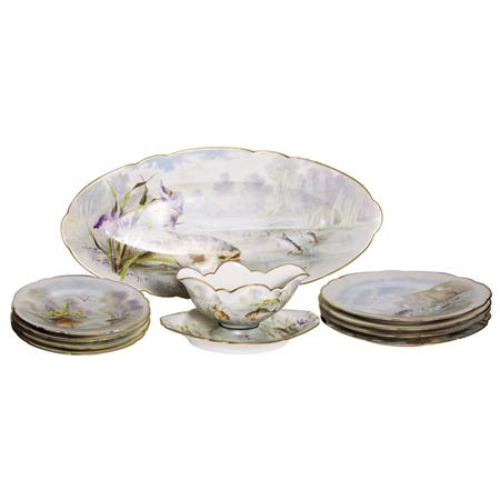 Appraisal: French Porcelain Fish Service Estimate -