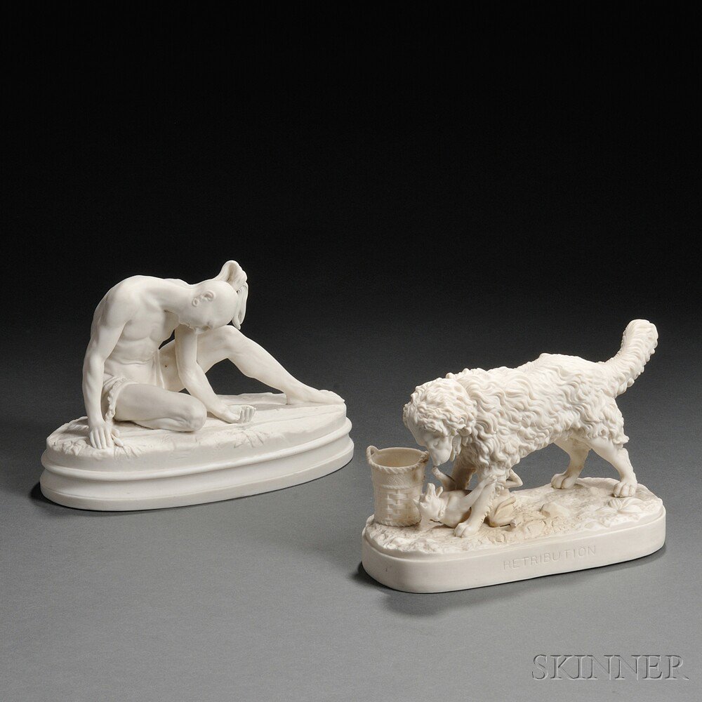 Appraisal: Two Parian Figures England th century one depicting a wounded