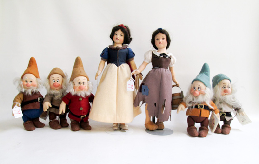 Appraisal: SEVEN R JOHN WRIGHT WALT DISNEY DOLLS felt dolls with