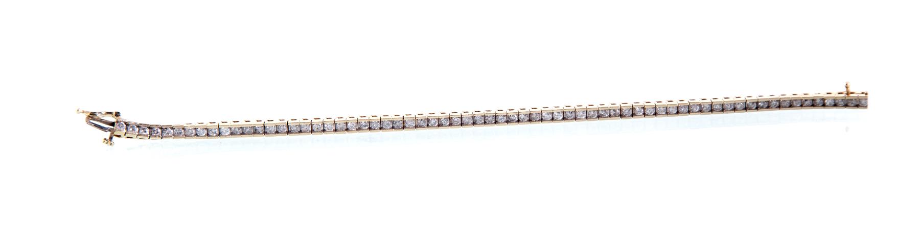 Appraisal: DIAMOND TENNIS BRACELET American th century k yellow gold bracelet