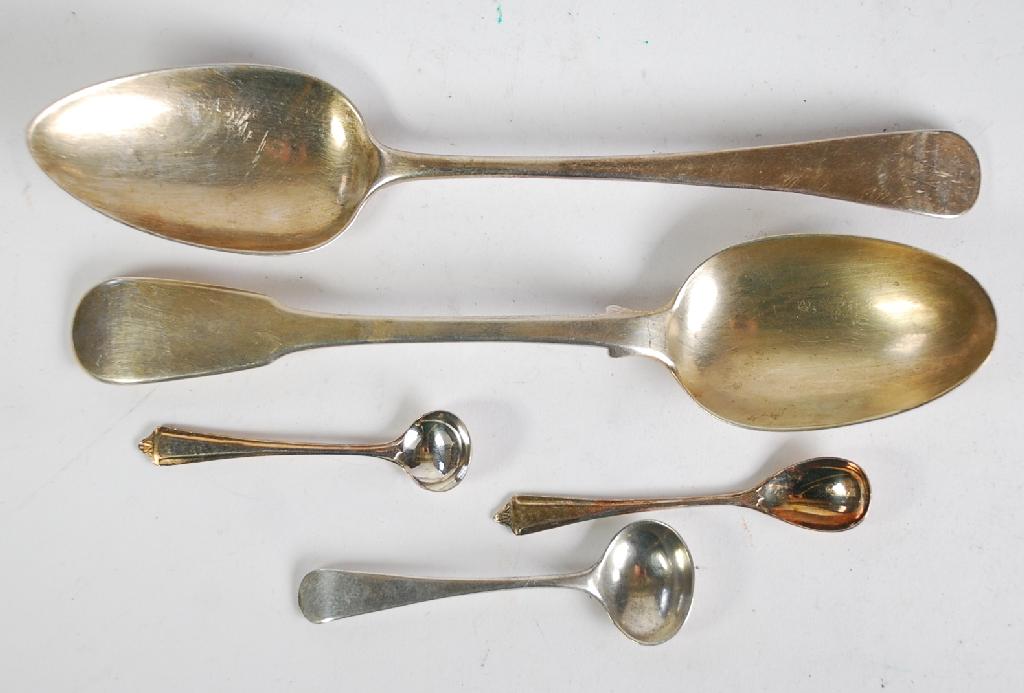 Appraisal: WILLIAM IV SCOTTISH SILVER TABLE SPOON Fiddle pattern in long