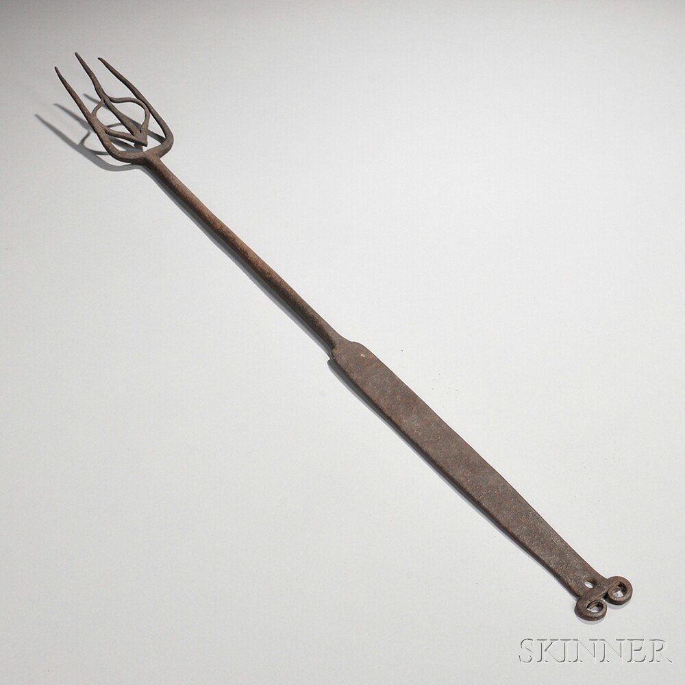 Appraisal: Wrought Iron Hearth Fork America late th early th century