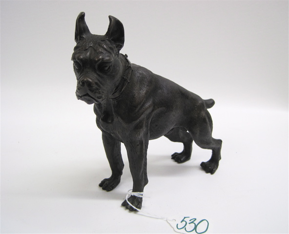 Appraisal: BRONZE SCULPTURE OF A BULL DOG Dimensions H x L