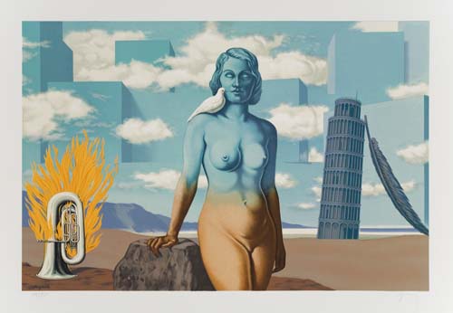 Appraisal: REN MAGRITTE after Un Bombardon lib re Color lithograph x