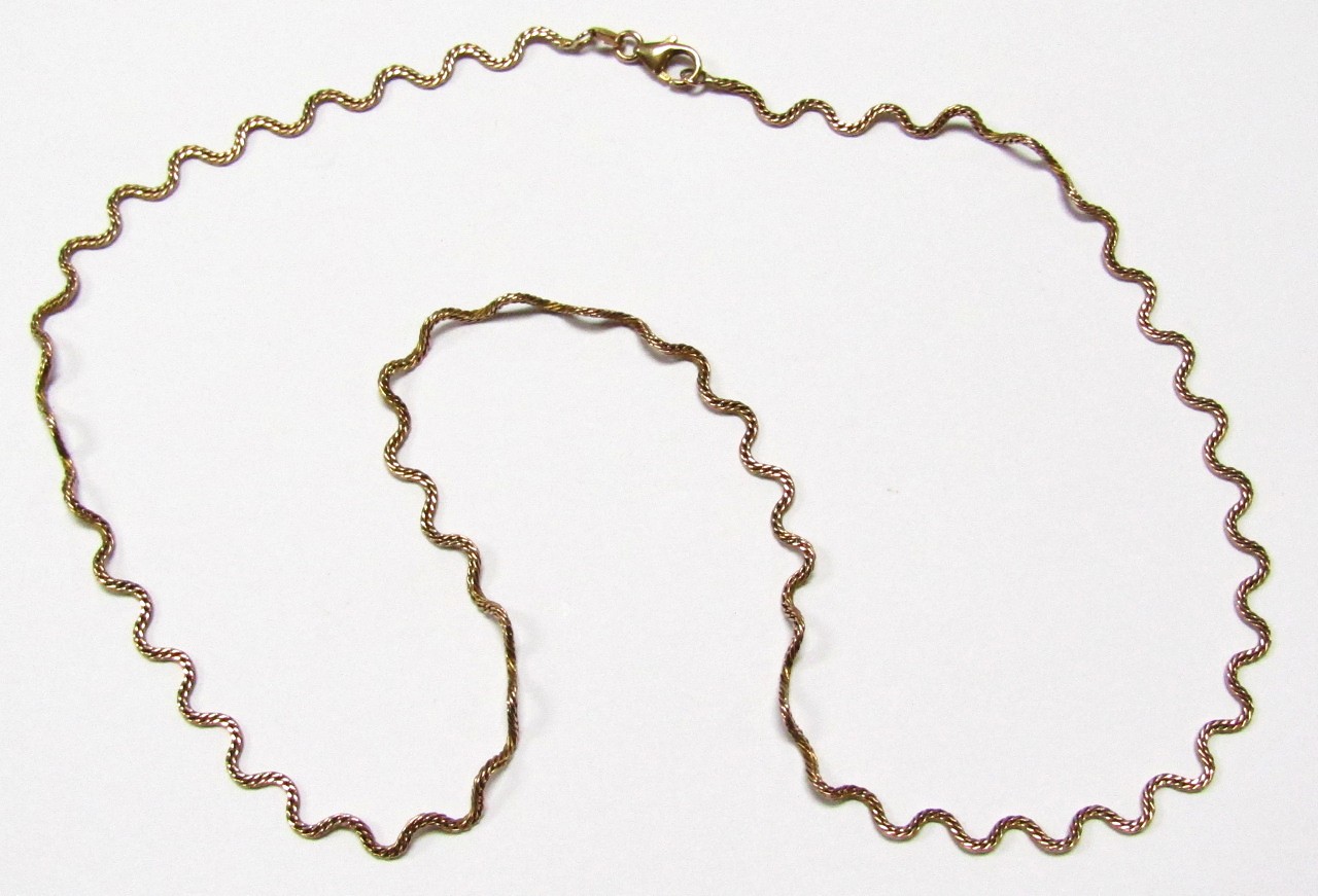 Appraisal: A rope twist necklace the plain clasp marked Italy cm