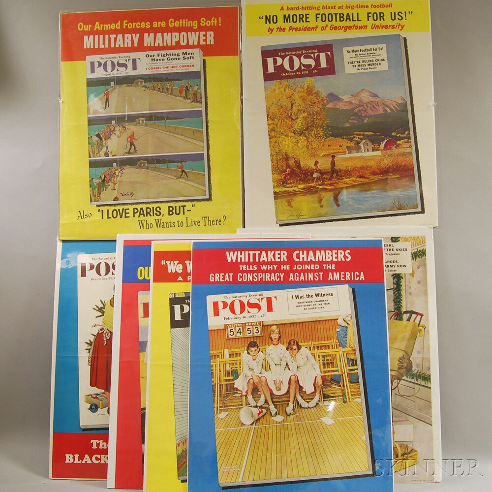 Appraisal: Seven s Saturday Evening Post Front Cover Posters and Two