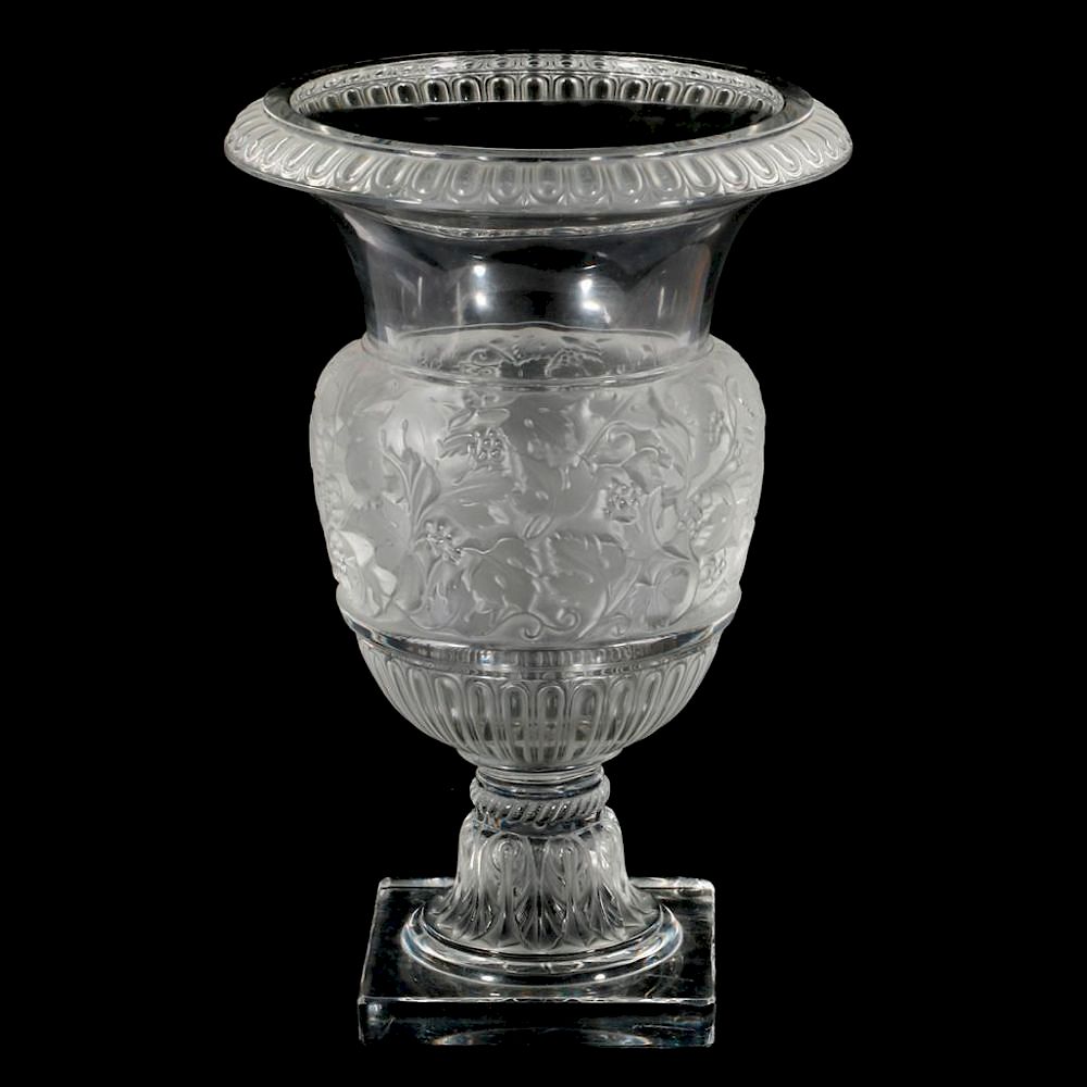 Appraisal: A LARGE LALIQUE CLEAR AND FROSTED GLASS VERSAILLES URN FORM