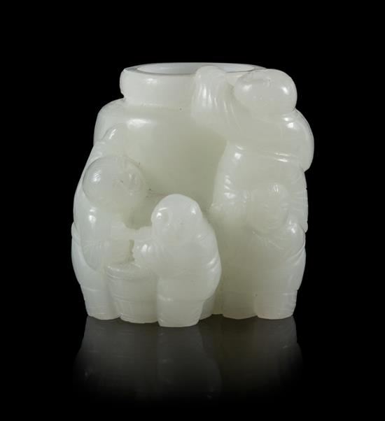 Appraisal: Sale Lot A Small White Jade Jar of a well