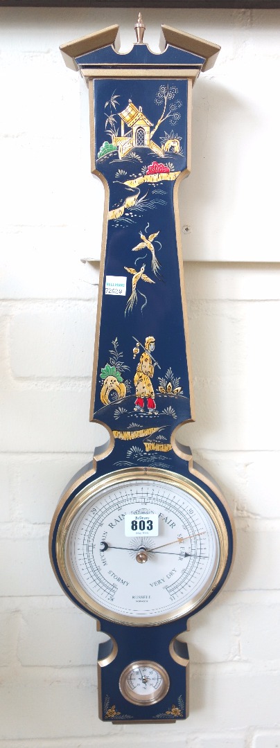 Appraisal: A modern chinoiserie decorated wheel barometer by Russell Norwich cm