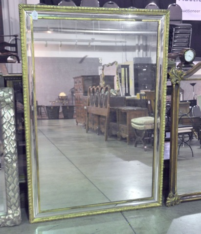 Appraisal: Gesso Mirrored Frame Wall Mirror x