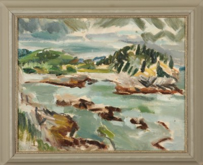 Appraisal: Landscape with water circa oil on board x SLL Van