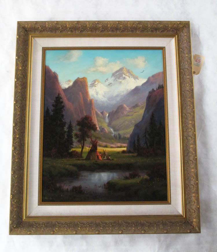 Appraisal: HEINIE HARTWIG OIL ON BOARD California born Colorado Mountain Camp