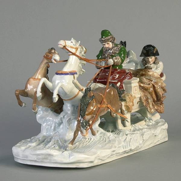 Appraisal: A Continental porcelain figural group Napoleon height in width in