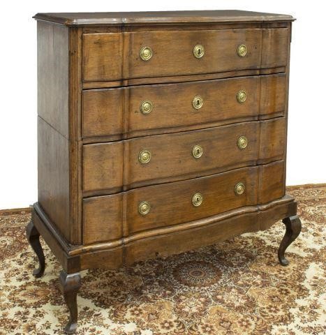 Appraisal: Danish chest of drawers late th c having a shaped