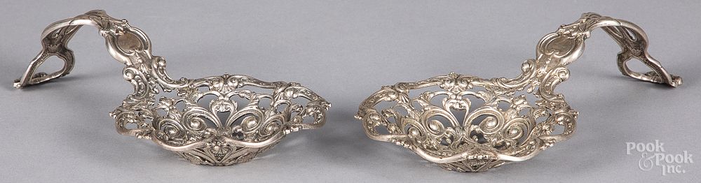 Appraisal: Pair of elaborate Continental silver spoons Pair of elaborate Continental