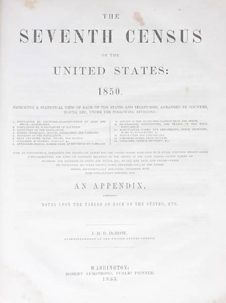 Appraisal: Collection of American Censuses - volumes including supplemental information