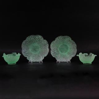 Appraisal: Set of Twenty One Venetian Sugar Glass Bowls and Plates