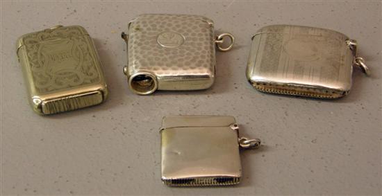 Appraisal: Three silver vesta cases and a silver-plated vesta case various