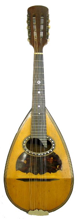 Appraisal: Good Neapolitan mandolin labelled Vincenzo Berti Roma with fluted satinwood